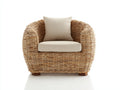 Fauteuil en rotin-Rotin-Tissu-92 x 84 x 76 cm-Beige-Marron-Style naturel