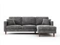Canapé d'angle - Tissu - 276x160x85 cm - Gris - Contemporain