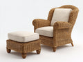 Fauteuil en rotin-Rotin-Tissu-116 x 85 x 96 cm-Beige-Marron-Style naturel