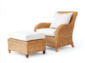 Fauteuil en rotin-Rotin-Tissu-118 x 82 x 92 cm-Blanc-Marron-Style naturel