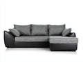 Canapé d'angle - Tissu-Cuir synthétique - 272x158x82 cm - Gris-Noir - Contemporain