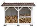 Abri à bûches-Bois-Tuiles-248x90x182 cm-Blanc-Marron-Style rustique