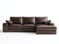 Canapé d'angle - Cuir synthétique - 282x162x85 cm - Marron - Contemporain