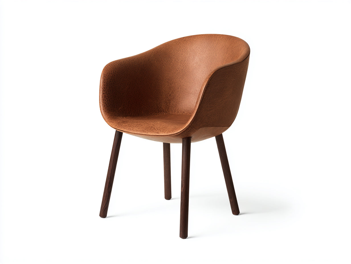 Chaise de salle à manger - Similicuir-Bois - 58x54x82 cm - Marron - Moderne