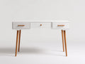 Bureau - bois - 112x45x77 cm - blanc-naturel - style minimaliste