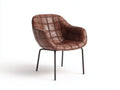 Chaise de salle à manger - Similicuir-Métal - 61x57x82 cm - Marron-Noir - Moderne