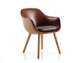 Chaise de salle à manger - Similicuir-Bois - 62x58x81 cm - Marron-Beige - Moderne