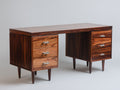 Bureau - bois massif-métal - 160x65x76 cm - brun - style vintage